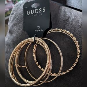 GUESS Gold-Tone Braided and Textured Bracelet Set